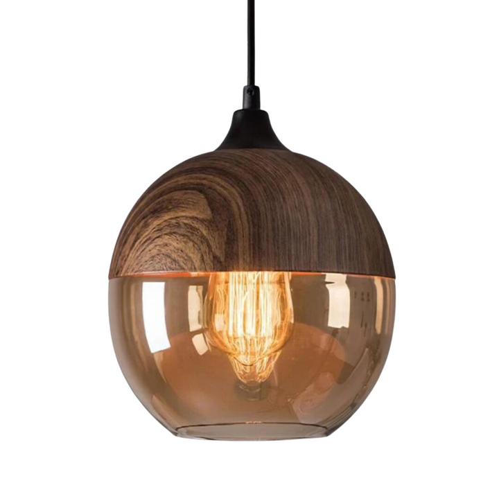 Arven Scandinavian wooden pendant light with warm glow