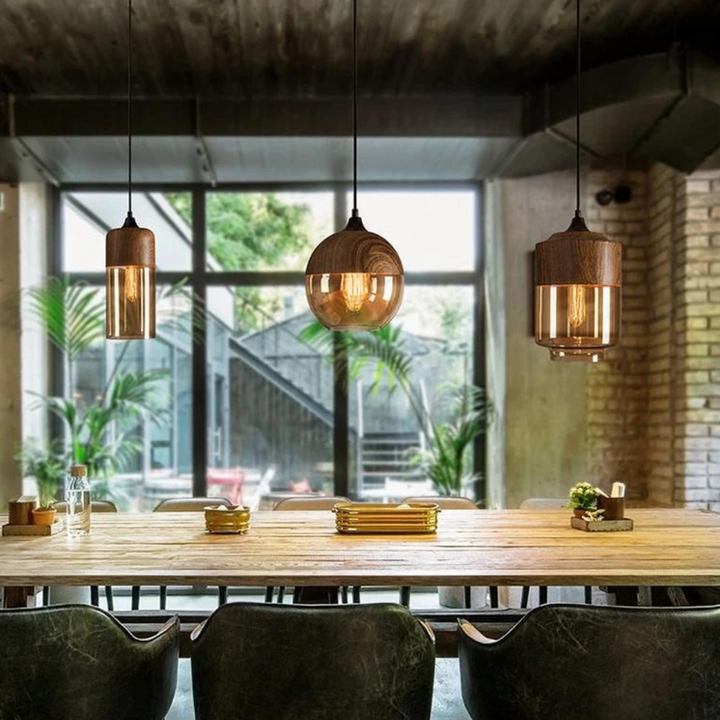 Handcrafted Arven wooden pendant light, sustainable design