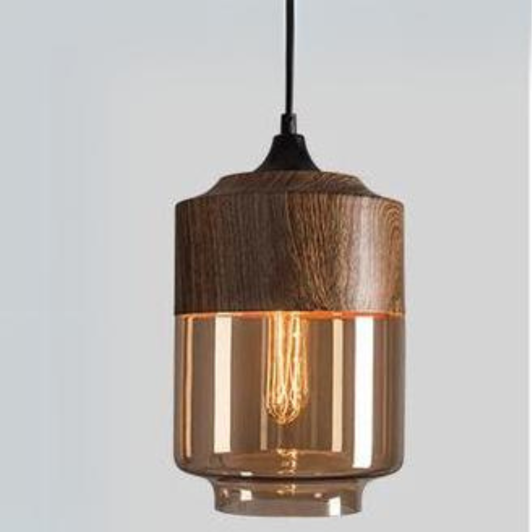 Arven pendant light with integrated warm LED bulb