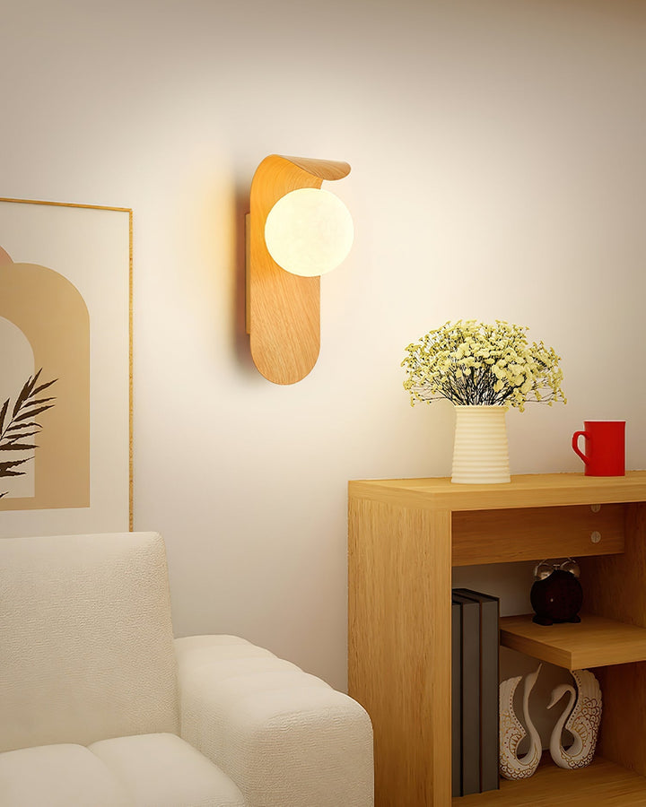 Ashvale indoor LED wall light, wood effect design for modern home ambiance.