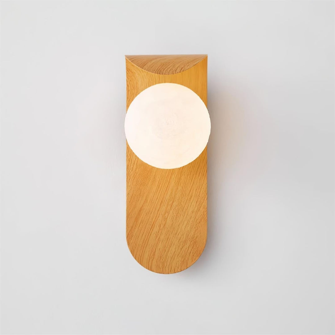 Indoor LED wall light with a sophisticated wood effect, ideal for accent lighting.