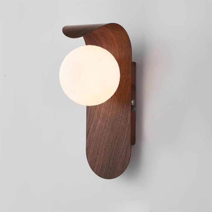 Ashvale wood effect LED indoor wall light, sleek design for modern living.
