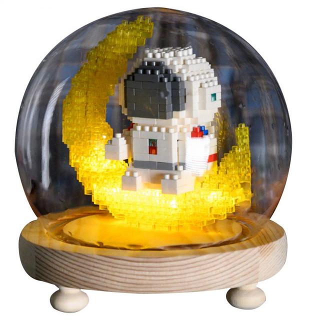 Astronaut building blocks set for kids, fostering creative space play and STEM learning.