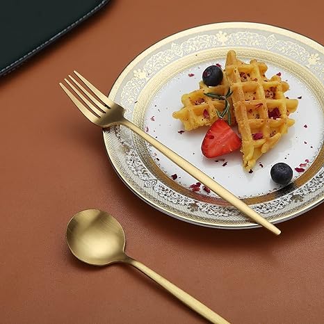 Black Aurora minimalist flatware set, ideal for sophisticated dining.