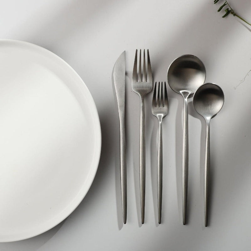 Rose gold Aurora modern cutlery, perfect for contemporary home decor.