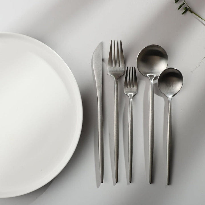 Rose gold Aurora modern cutlery, perfect for contemporary home decor.