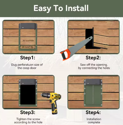 Smart automatic chicken coop door system, offering automated poultry access & peace of mind for chicken owners.
