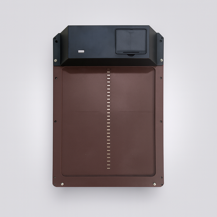 Weatherproof automatic chicken coop door for poultry, ensuring farm security & convenience with easy installation.