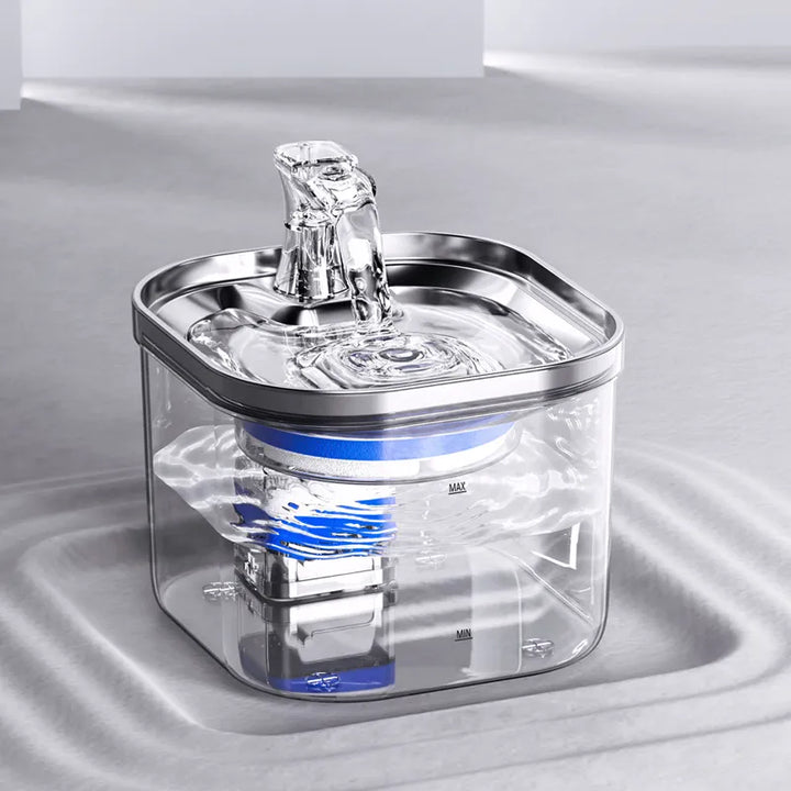 Encourage pet hydration with this automatic water fountain. Quietly dispenses filtered, fresh water.