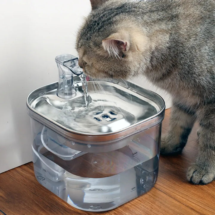Large capacity automatic pet water dispenser. Provides clean, quiet hydration for multiple cats or dogs.
