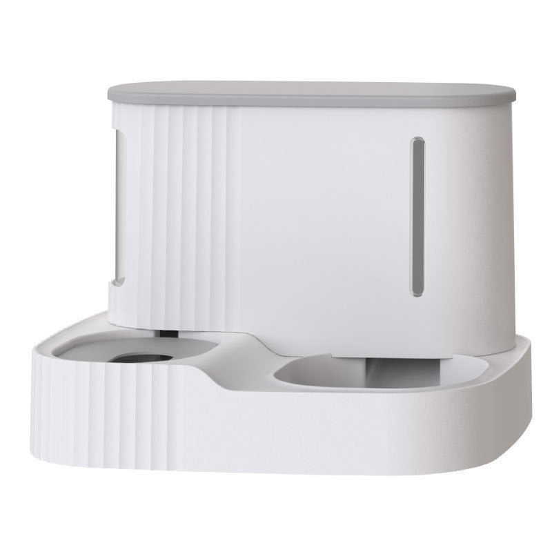 Pet food & water dispenser for cats and small dog breeds. Automatic feeder ensures pets are always fed.