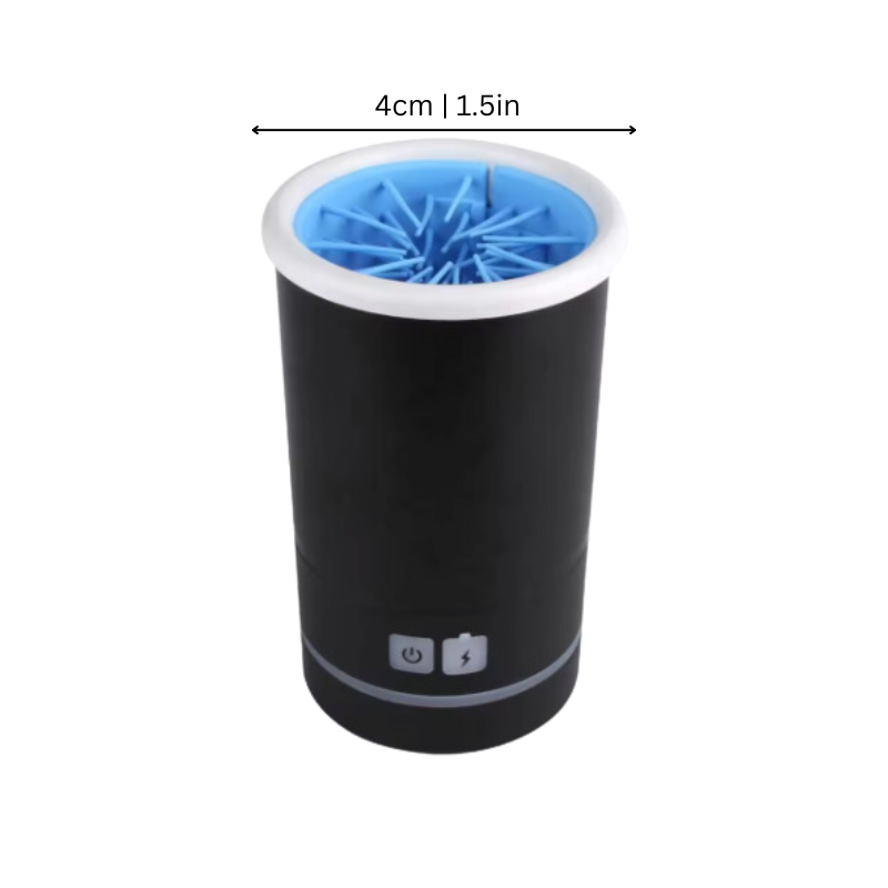 Easy pet cleaning with the CleanPaws portable automatic paw washer, ideal for travel.