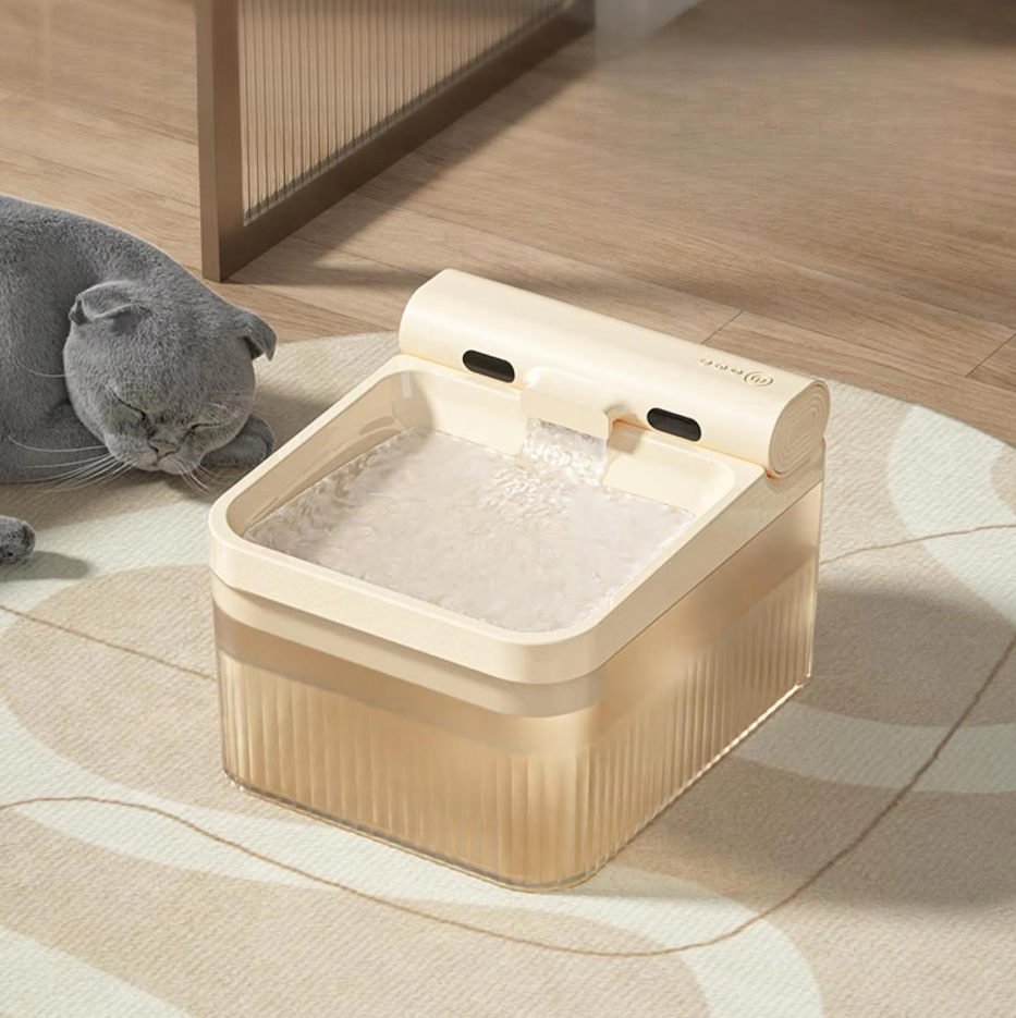 Automatic pet water fountain with triple filtration system, quiet operation, and large capacity for cats & dogs.