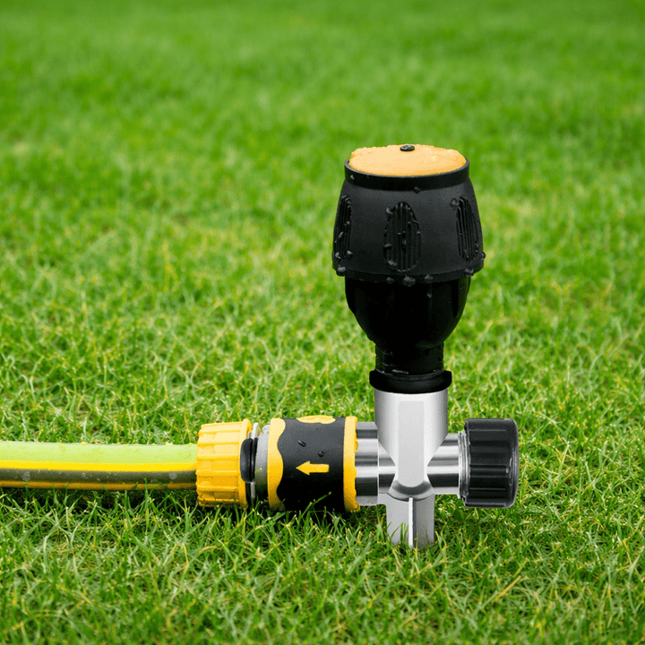 Durable automatic lawn sprayer providing even water distribution for plants.