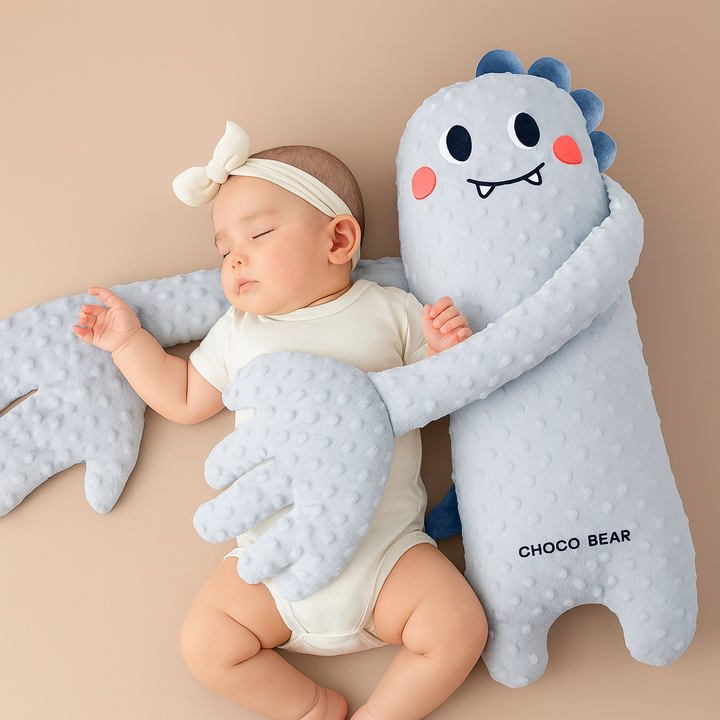 Soft cuddle toy designed to comfort babies and promote faster sleep.