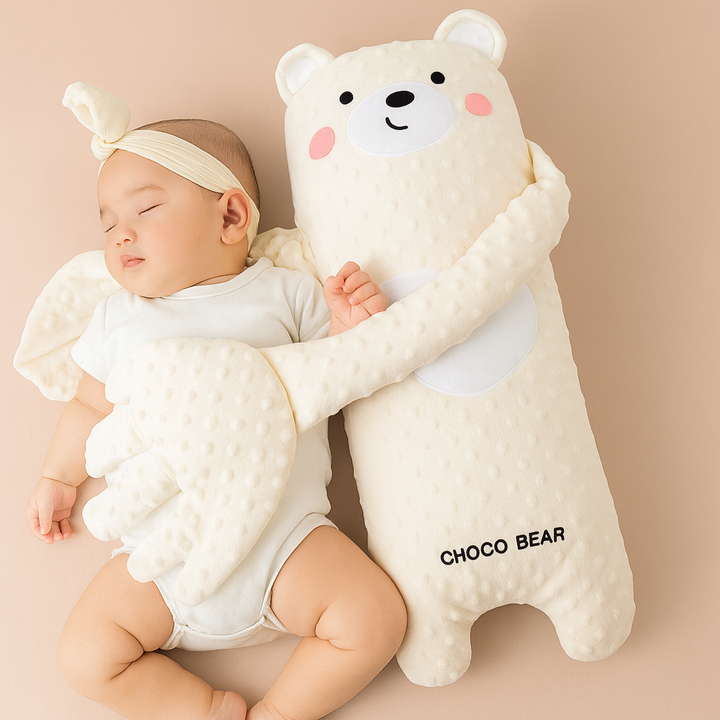 Newborn essential: SnoozyHug plush provides security and sleep aid.