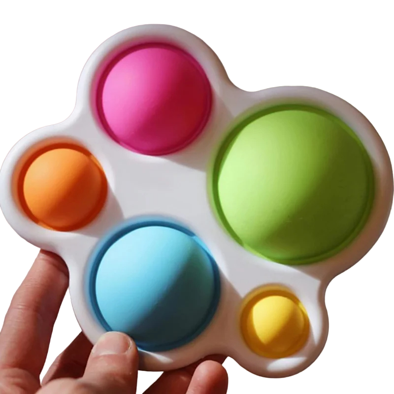 Calming silicone bubble toy for babies, perfect for on-the-go play.