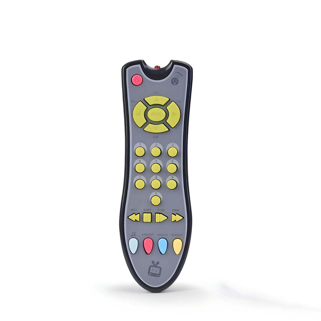 Baby music remote control toy for toddlers, featuring colorful buttons and interactive sounds.