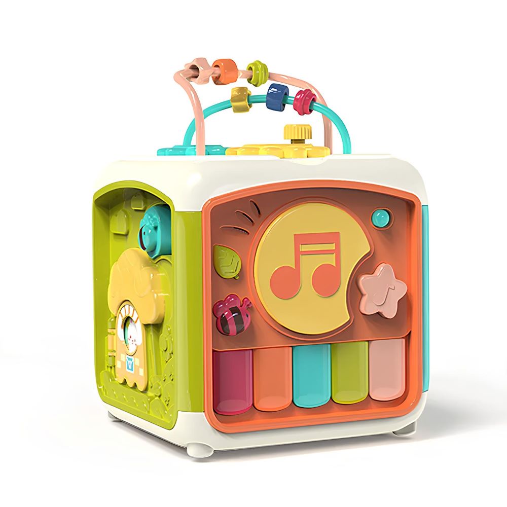 Baby musical keyboard and drum activity toy for early learning and playtime fun.
