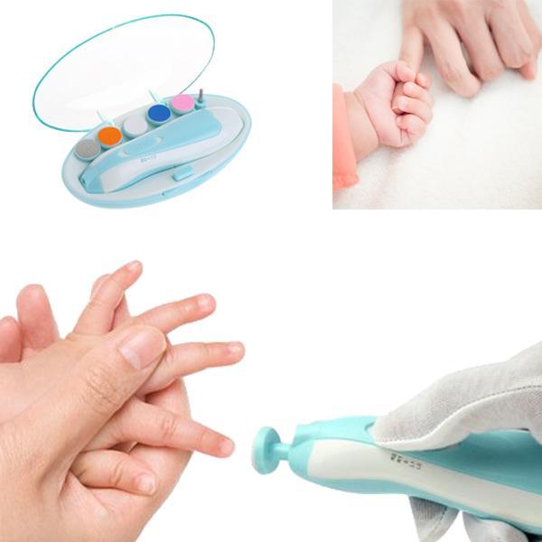 Baby's electric nail trimmer & buffer kit for gentle infant & newborn nail care. Safe, quiet electric nail file for toddlers.