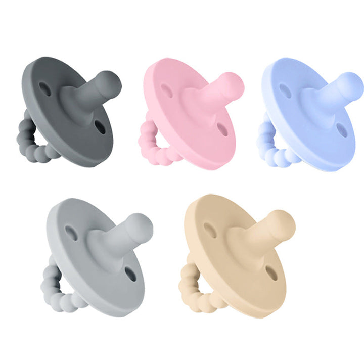 Cute baby pacifier made from medical-grade silicone, a newborn essential for comfort.