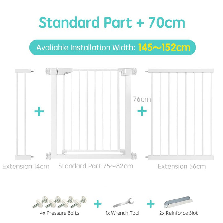 Gate for stairs featuring a walk-through door for convenience