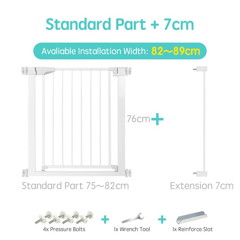 Secure toddler gate for baby proofing doorways and stairs