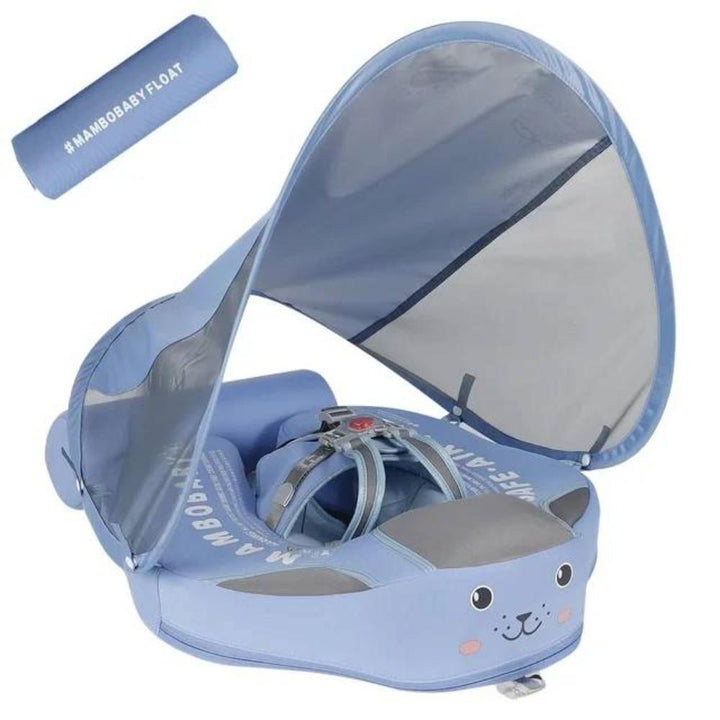 Comfortable baby safety float with a detachable sunshade canopy