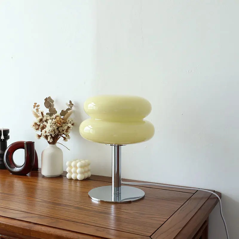 Modern Bauhaus LED table lamp with dimmable light, perfect for desks or bedside. Unisex, iconic design.