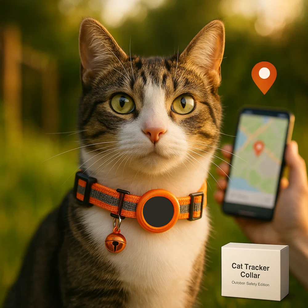 Adjustable, reflective GPS tracker cat collar with quick release for ultimate pet safety and outdoor adventures.