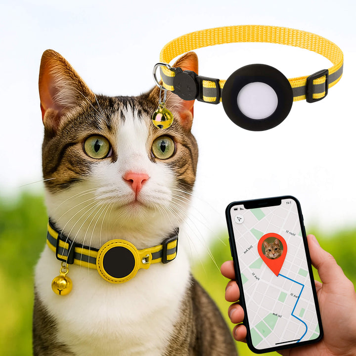 Perfect for active cats: GPS tracker collar with reflective safety features and a reliable quick release buckle.