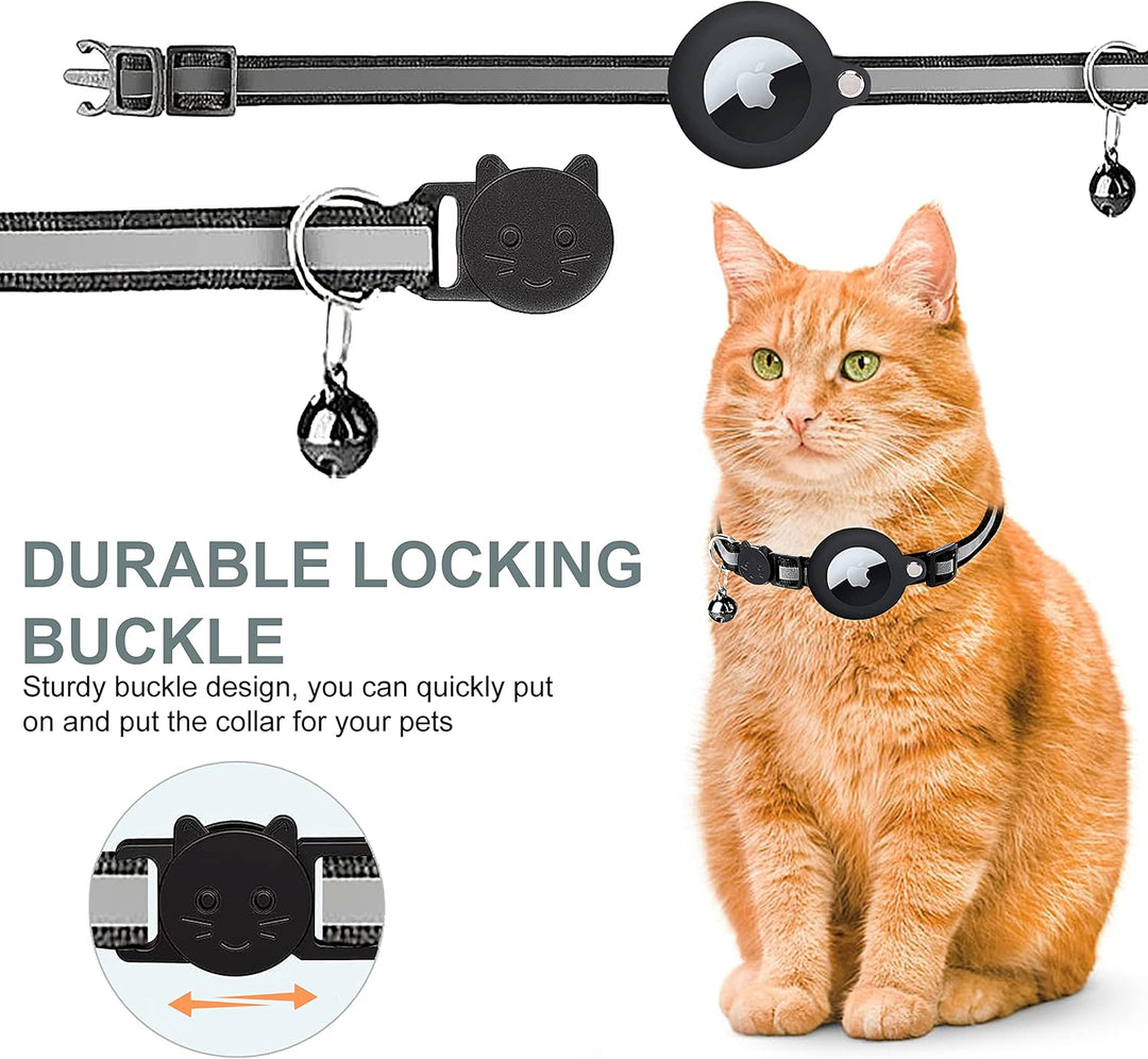 All-weather GPS tracker cat collar, reflective for visibility in any light, quick release for safe feline escapades.