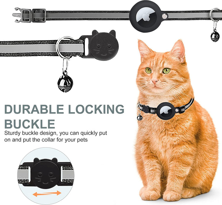 All-weather GPS tracker cat collar, reflective for visibility in any light, quick release for safe feline escapades.