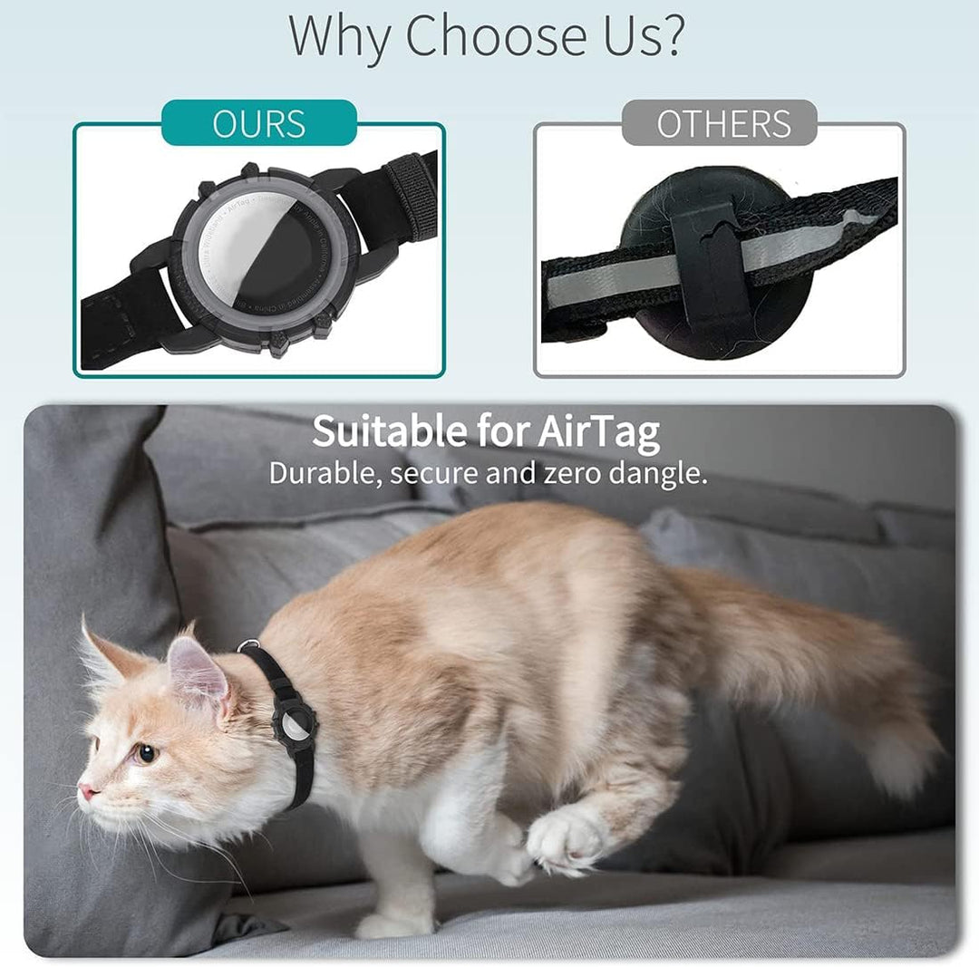 Prevent cat loss with this GPS tracker collar, reflective for night, quick release for safety. Adjustable fit.