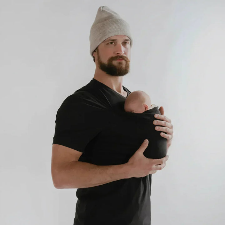 Secure pouch baby carrier shirt for newborns, a comfortable, hands-free solution for any parent.