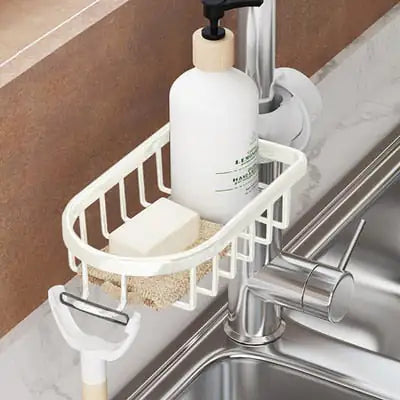 Space-saving black shower organizer shelf, ideal for shampoo, soap, and bath accessories in modern bathrooms.