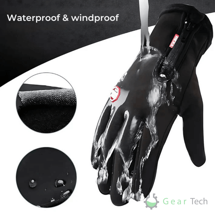 Unisex electric heated winter gloves, black, waterproof for all cold weather outdoor gear like cycling & skiing.