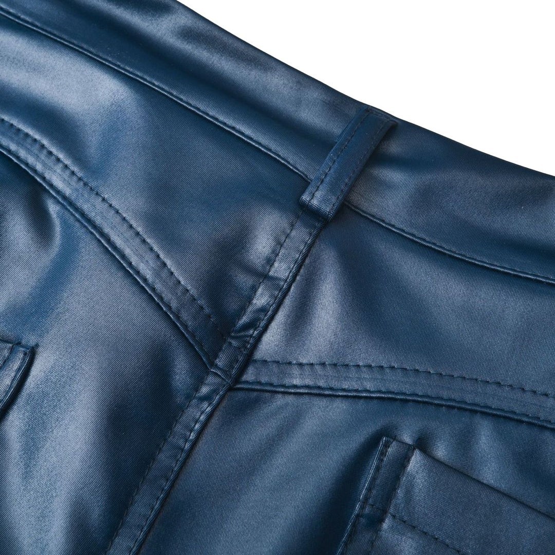 Red Unisex High-Waist Skinny Pants designed for comfortable, slim fit, a versatile fashion bottom.