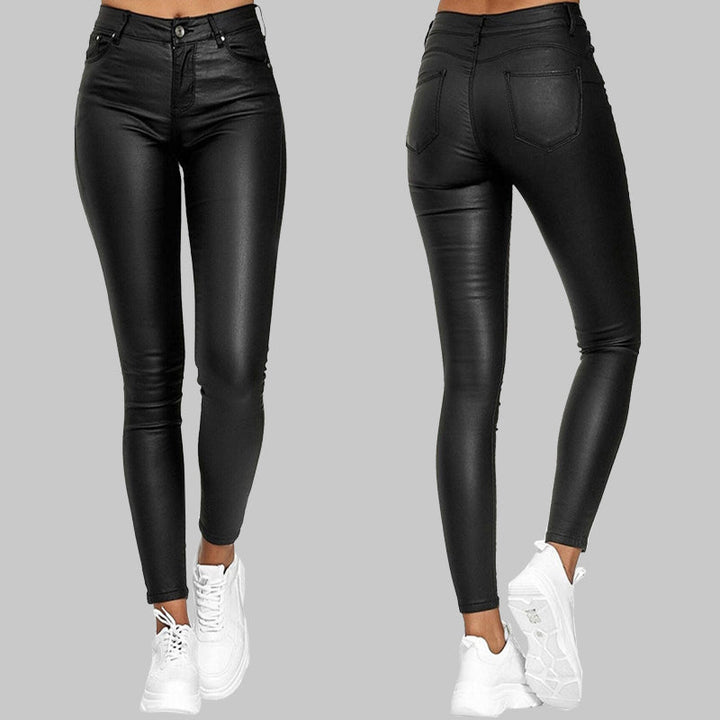 Flattering Unisex Skinny High-Waist Pants with a comfortable slim fit, perfect for a modern versatile look.