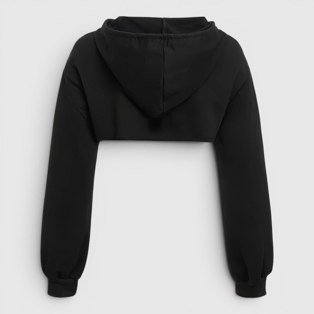 Stylish women's cropped hoodie, long sleeve casual pullover, perfect for spring & fall fashion.
