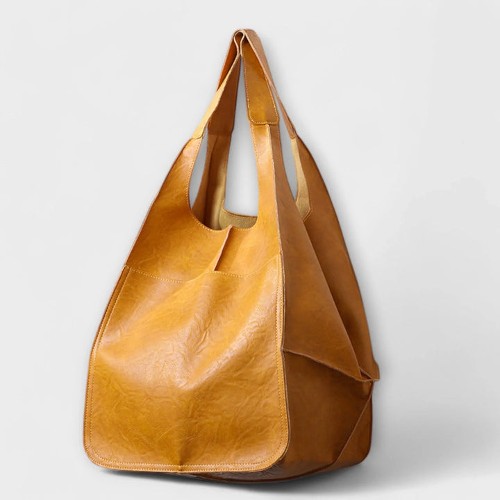 Bright yellow faux leather tote bag, women's versatile & spacious handbag for spring/summer.