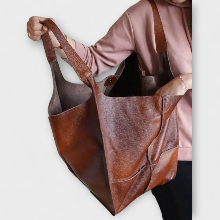 Spacious yellow faux leather tote, women's chic bag, great for shopping or work.