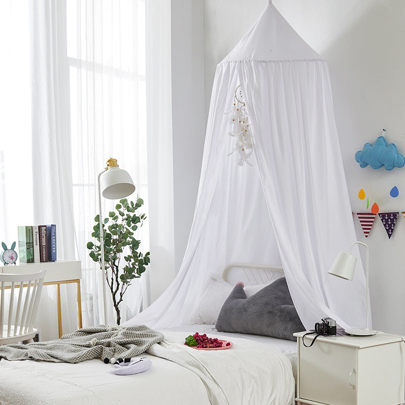 Stylish black blackout canopy for a child's bed, enhancing room decor and promoting sleep.