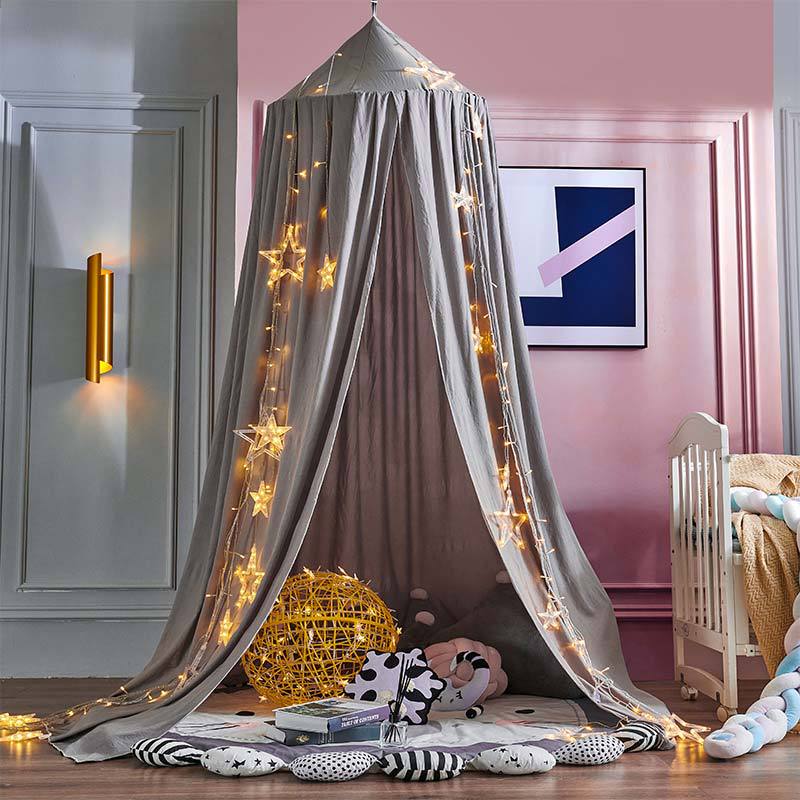 Cozy kids' bed canopy, blocks light for better sleep; also a fun play tent for children.