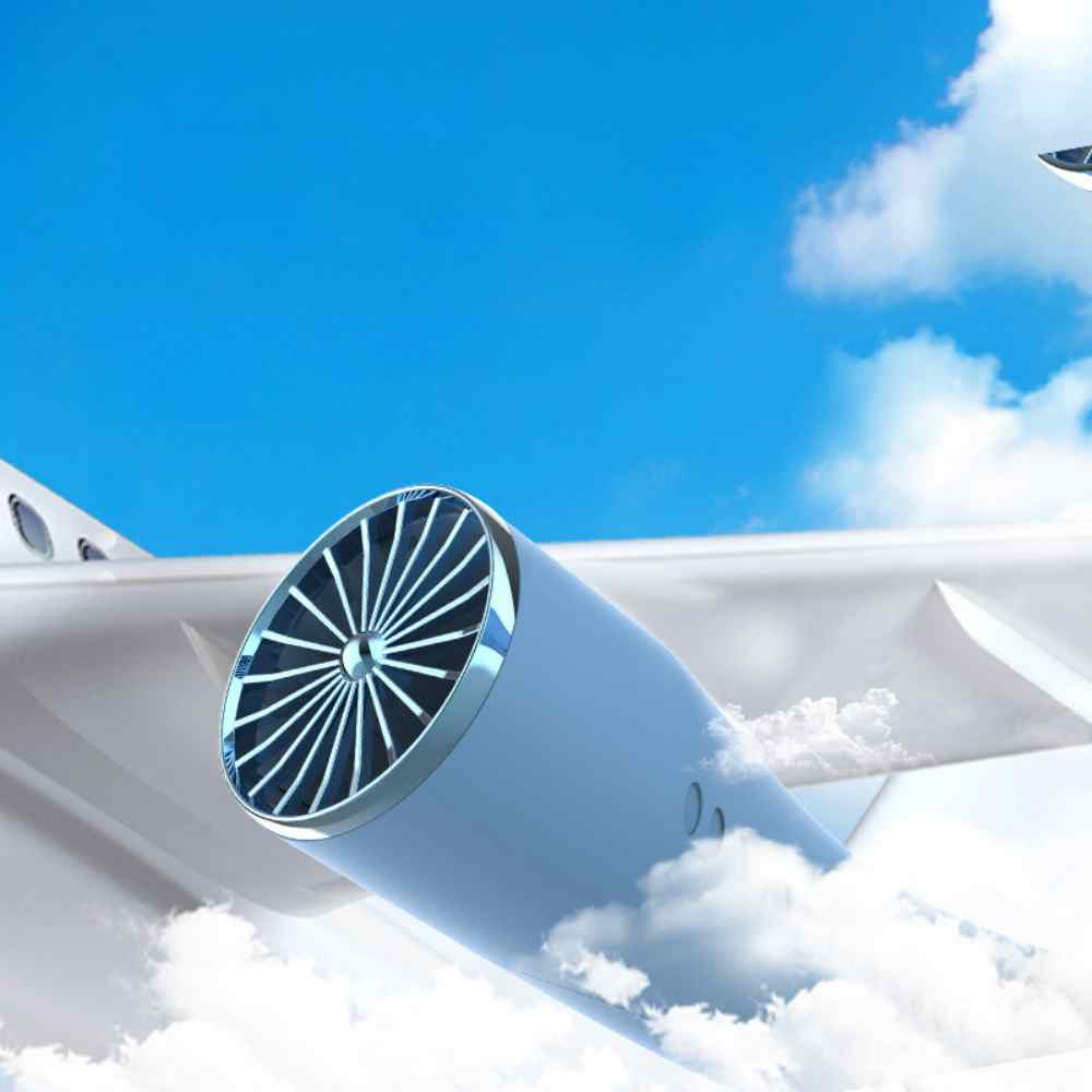Bladeless neck fan with multiple air vents, providing hands-free omnidirectional cooling.