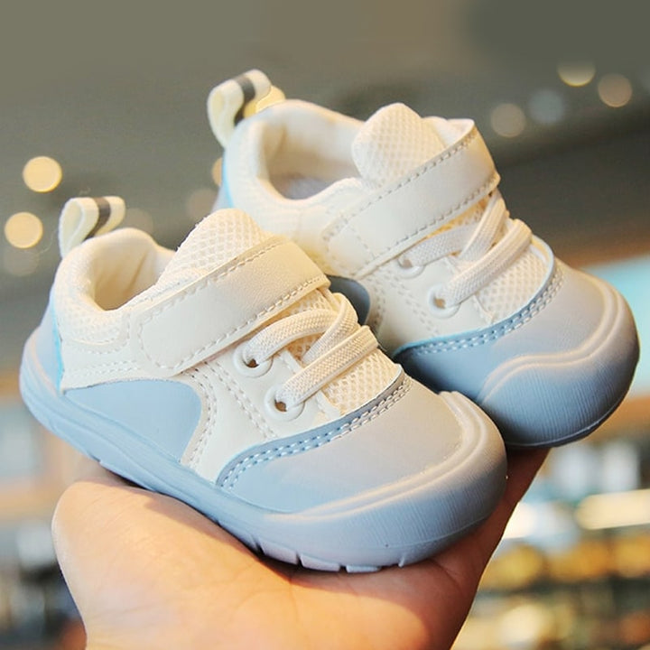 Breathable infant footwear designed for comfort and protection.