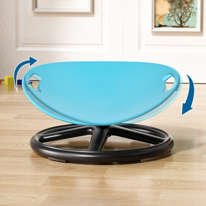 Training chair in blue, ergonomic and swivel, promoting good posture and movement.