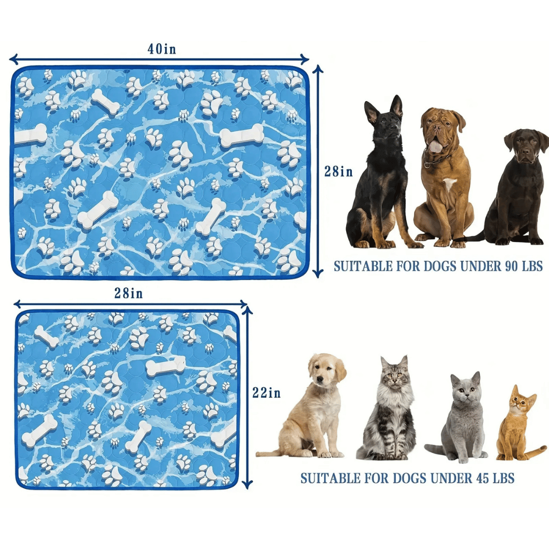 Durable pet cooling mat for dogs & cats, delivering instant heat relief & essential summer comfort.