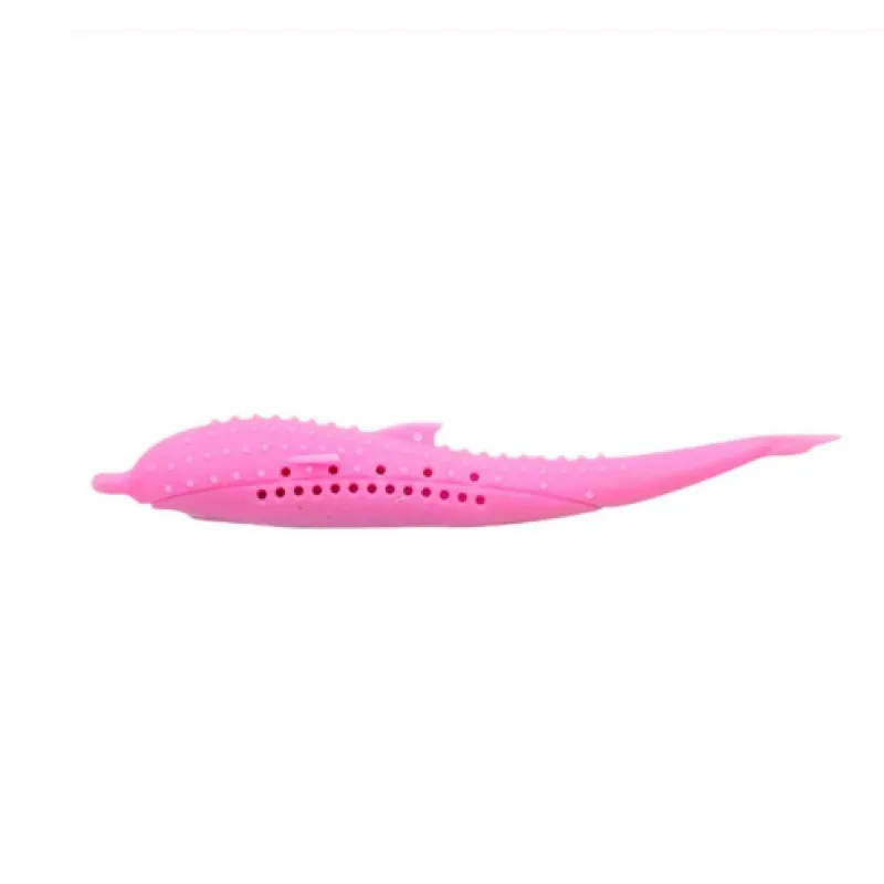 Pet dental care whale chew toy made from durable silicone for kittens & small dogs. Promotes healthy gums.