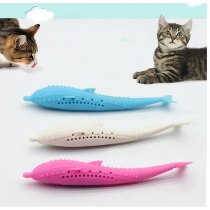 Unique whale interactive pet toy for cats & small dogs. Silicone chew aids dental hygiene & offers endless fun.